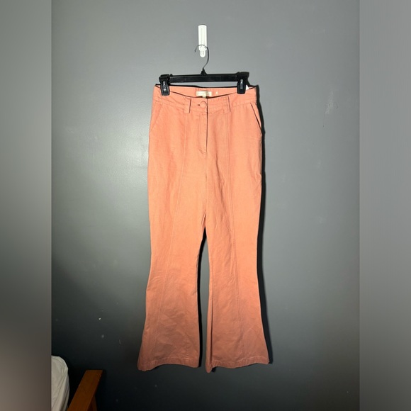 LoveShackFancy Meyerson High Waist Flare Leg Pants Size 6 - Picture 3 of 8